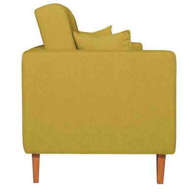 Sofá 03 Lugares Living Ponza Suede Cor Amarelo
