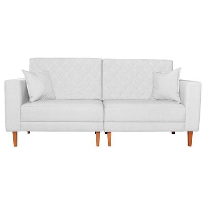 Sofá 03 Lugares Living Ponza Sintético Cor Branco