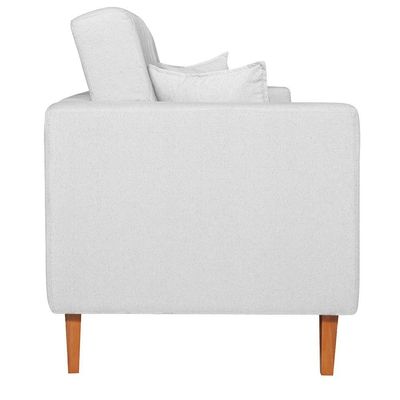 Sofá 03 Lugares Living Ponza Sintético Cor Branco