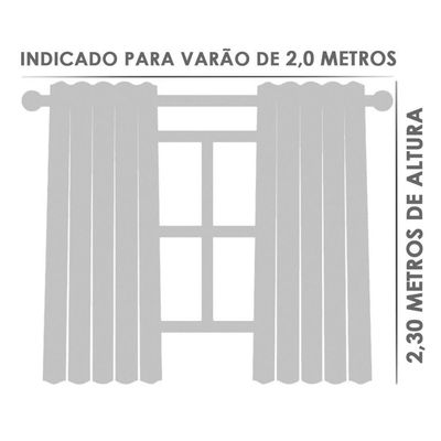 Cortina 2,80x2,30 Sala Quarto Cozinha Tecido Piquet Cor: Branco