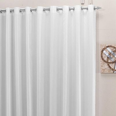 Cortina 4,00x2,30 Sala Quarto Cozinha Voil Forro Blackout Cor:gelo