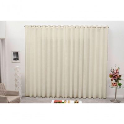 Cortina 3,00x2,50 Sala Quarto Cozinha Voil Blackout Tecido Cor:xadrez Pérola