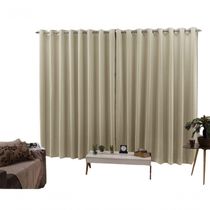 Cortina 6,00x2,50 Sala Quarto Cozinha Blackout Corta Luz Cor: Areia
