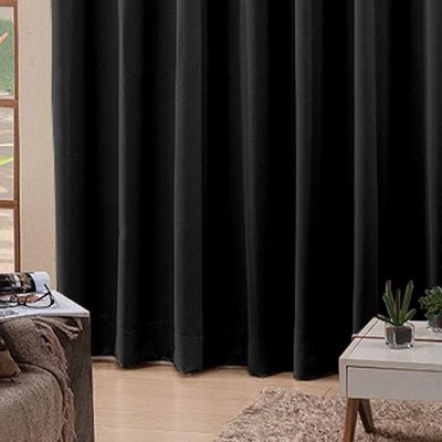 Cortina 6,00x2,50 Sala Quarto Cozinha Blackout Corta Luz Cor: Preto