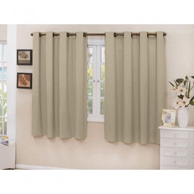 Cortina 2,80x1,30 Sala Quarto Cozinha Blackout Corta Luz Cor:bege