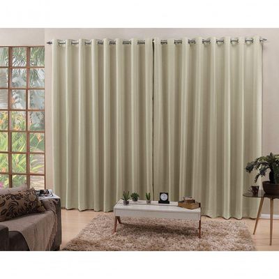 Cortina 6,00x2,50 Sala Quarto Cozinha Blackout Corta Luz Cor: Areia