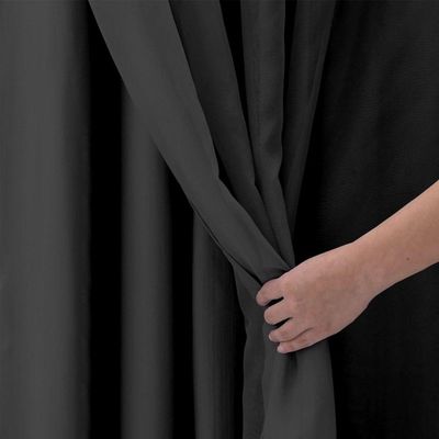 Cortina 6,00x2,60 Sala Quarto Cozinha Voil Forro Blackout Cor: Preto
