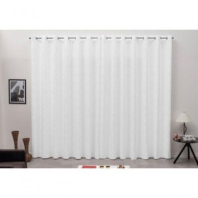 Cortina 4,00x2,30 Sala Quarto Cozinha Varão Tecido Jacquard Cor:branco