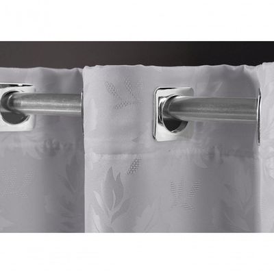 Cortina 3,00x2,30 Sala Quarto Cozinha Varão Tecido Jacquard Cor:cinza