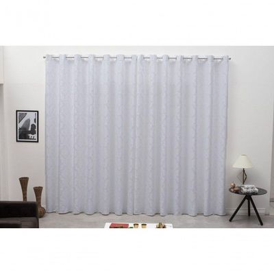 Cortina 3,00x2,30 Sala Quarto Cozinha Varão Tecido Jacquard Cor:cinza