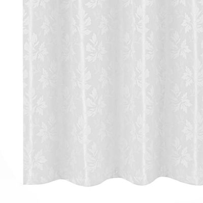 Cortina 3,00x2,30 Sala Quarto Cozinha Varão Tecido Jacquard Cor:branco