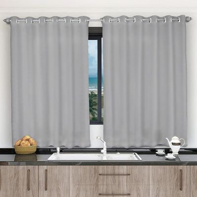Cortina 2,80x1,20 Sala Quarto Cozinha Voil Microfibra Cor: Cinza
