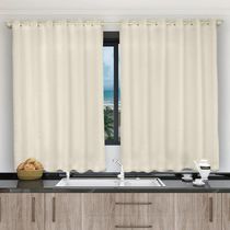 Cortina 2,80x1,20 Sala Quarto Cozinha Voil Microfibra Cor: Pérola