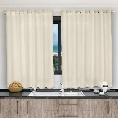 Cortina 2,80x1,20 Sala Quarto Cozinha Voil Microfibra Cor: Pérola