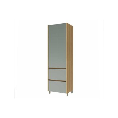Módulo Cozinha Nesher Rainha Paneleiro C- 2 Portas E 2 Gavetas 70cm Nature-verde - Nesher