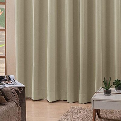 Cortina 3,00x2,50 Sala Quarto Cozinha Voil Blackout Tecido Cor: Areia