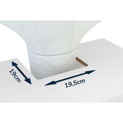 Bancada De Banheiro 3386 1 Porta E 3 Gavetas C-pé 60cm Cor Branco - Politorno