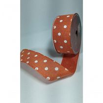 Fita Decorativa Laranja Com Bolinhas - Ft073