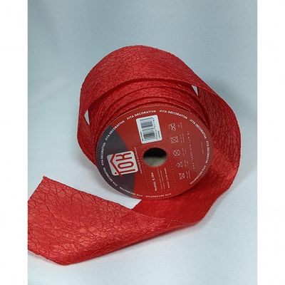 Fita Decorativa Vermelha Com Textura Ft1909