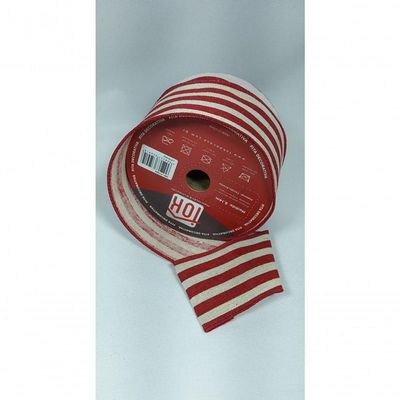Fita Decorativa Vermelha Com Listras