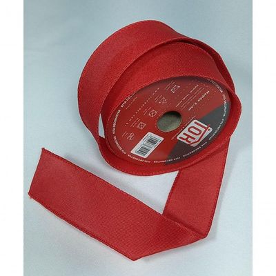 Fita Decorativa Vermelha Lisa 3,5Cm