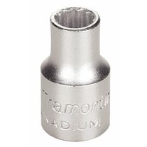 """Soquete Estriado Em Aço Cromo Vanádio 9 Mm - Encaixe 3/8"""" Tramontina Pro Tramontina"""