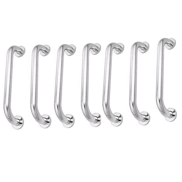 Alça De Apoio Barra 30cm Inox Kit 7 Unidades Idoso Cadeirante Banheiro Box
