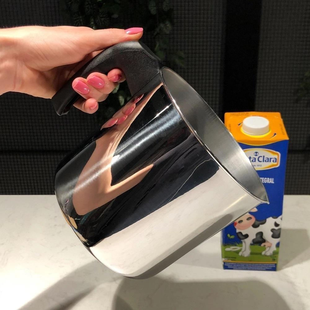 Fervedor De Aço Inox Leiteira 2 Litros Para Fogão De Indução Chaleira Bule Multiuso Servir Esquentar