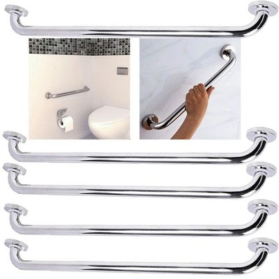 Alça Barra De Apoio Kit 5 Uni Inox Suporte Gestante Deficiente Acessibilidade Inox 70cm Banheiro Res
