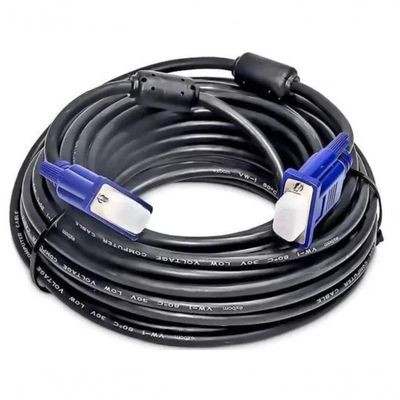 Cabo Para Monitor E Projetor Vga Db15 Com Filtro 5 Metros Preto