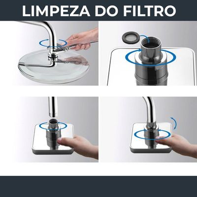 Ducha Chuveiro Articulado Lorben Quadrado Para Aquecedor Solar Gás