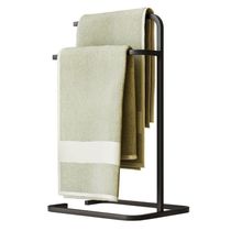 Porta Toalha Duplo Toalheiro Para Banheiro Level Preto