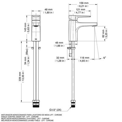 Misturador Monocomando Docol Lift 795906 Onix
