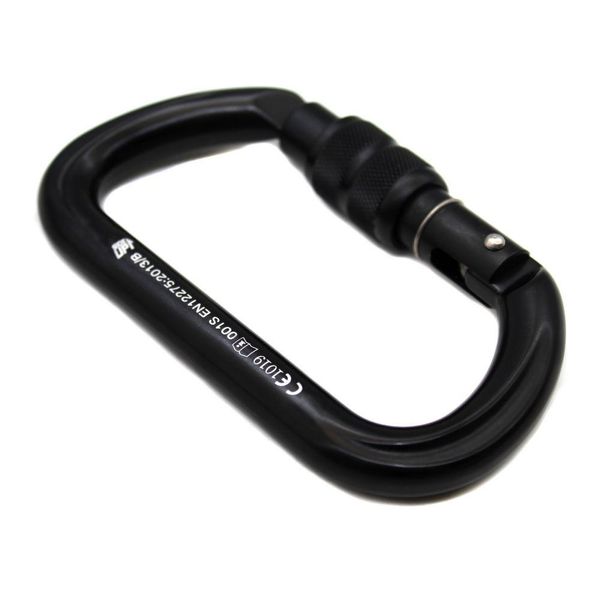 Mosquetão Sideup Alumínio Oval Trava Rosca 25kn Ce Preto