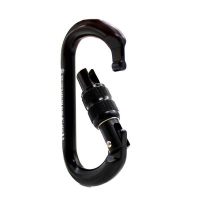 Mosquetão Sideup Alumínio Oval Trava Rosca 25kn Ce Preto