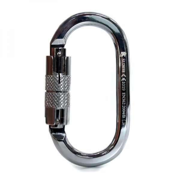 Mosquetão Sideup Aço Oval Trava Automática 25kn Cromado
