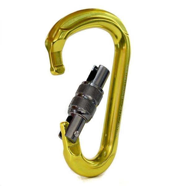Mosquetão Hms 25kn Sideup Trava Rosca Amarelo Neon Nbr