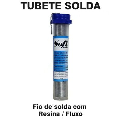 Kit Ferro De Solda Com 1 Tubete Estanho Com Resina 220v 30w