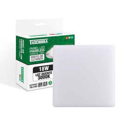 Painel De Led Taschibra Frameless Quadrado Sobrepor 18w Bivolt