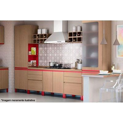 Módulo Cozinha Kappesberg Lótus Tampo E608 80cm P- Cooktop Nogueira
