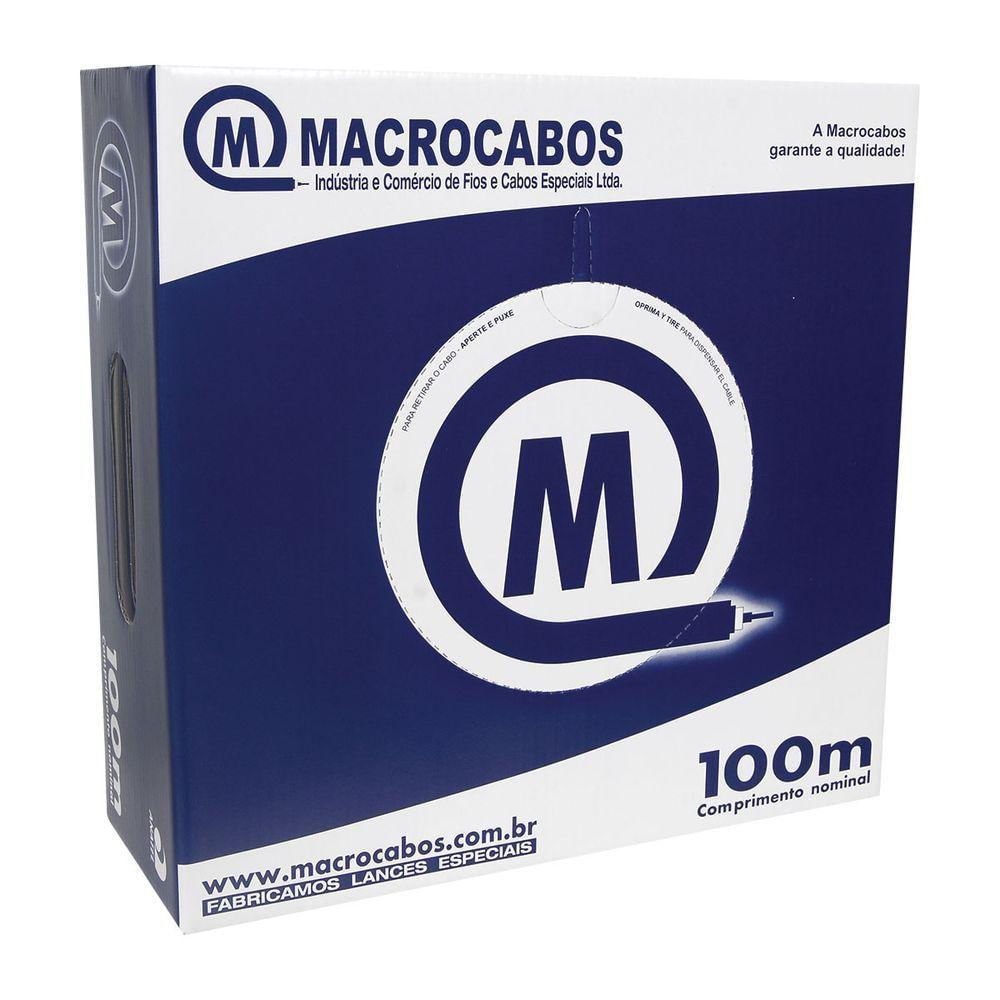 Cabo Coaxial Rf 4Mm+Bipolar Alimentacao Externa 2X26Awg 85% De Malha 100 Metros Branco