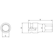 Soquete De Impacto Ponta Hexagopnal Em Aço Cromo Molibdênio 12 Mm - Encaixe 1/2'' Tramontina