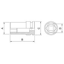 Soquete De Impacto Sextavado Longo Em Aço Cromo Molibdênio 21 Mm - Encaixe 1/2'' Tramontina