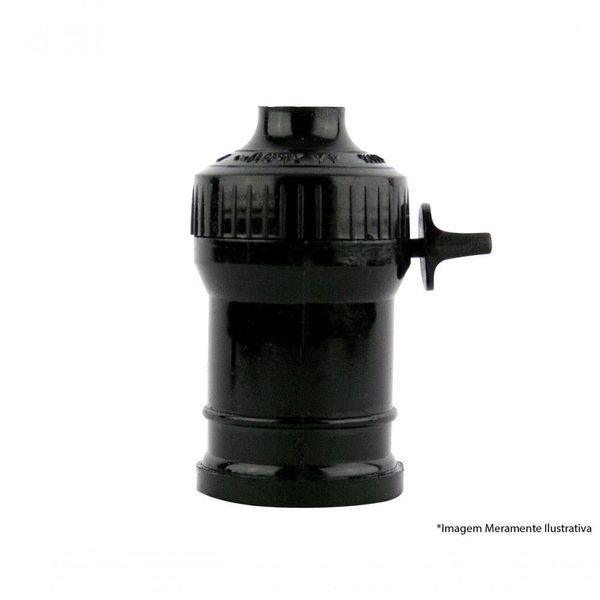 Soquete Pendente C/Chave Termoplast Preto 43.05T C/10Pcs