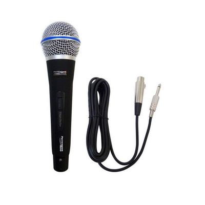 Microfone Dinâmico Profissonal com Cabo 4 Metros Performance Sound