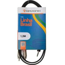 Cabo De áudio Linha Brasil P2 Estéreo X 2 Rca 1,2m Preto Hayonik