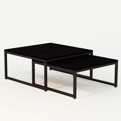 Duo Mesa De Centro Catarina Preto E Tampo Preto Preto