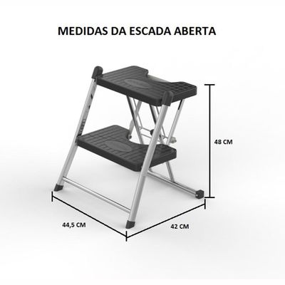 Escada Alcance De 02 Degraus Cromada - Anodilar