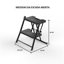 Escada Alcance De 02 Degraus Preta - Anodilar