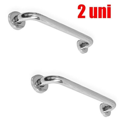 Alça De Apoio Banheiro Barra Reta Inox 30Cm Cadeirante Acessibilidade Kit 2 Unidades